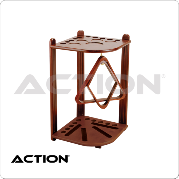 Deluxe 10 Cue Corner Floor Rack - Chocolate